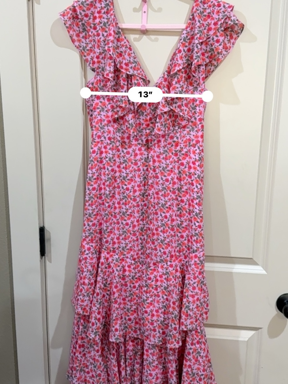Wayf Pink Floral Ruffle High-Low Dress - Picture 4 of 8